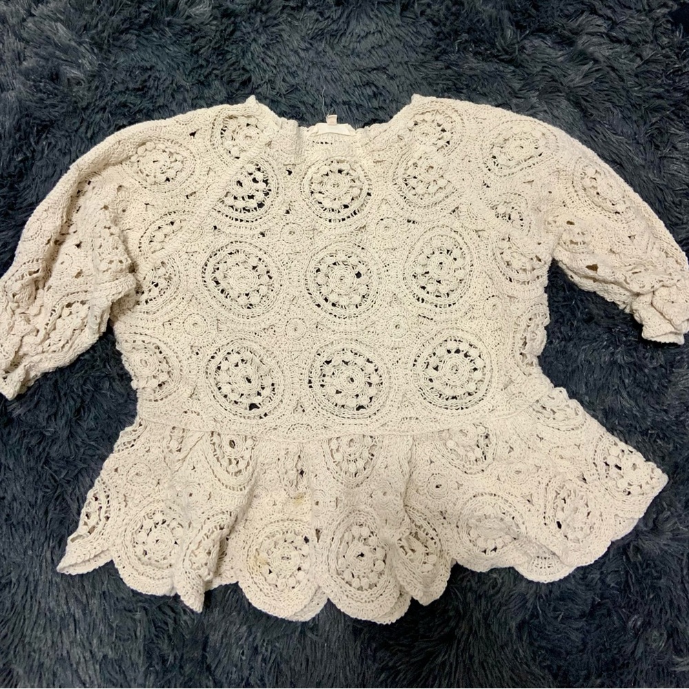 Solitaire Cream Crochet Blouse